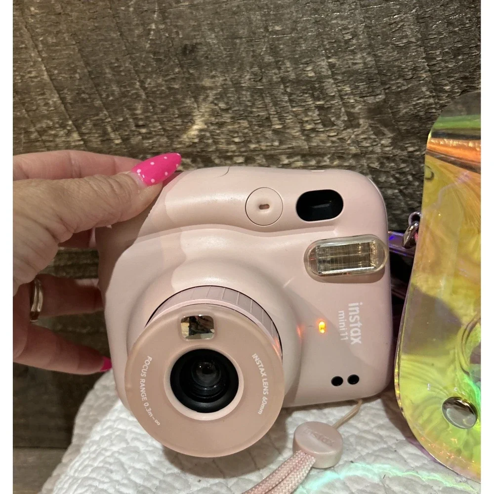 Fujifilm - instax mini 11 Instant Film Camera - Blush Pink-with cover/case